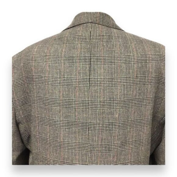 GianFranco Ruffini Mens Houndstooth Silk & Wool Woven Blend Italian Blazer, 46R - Picture 4 of 9